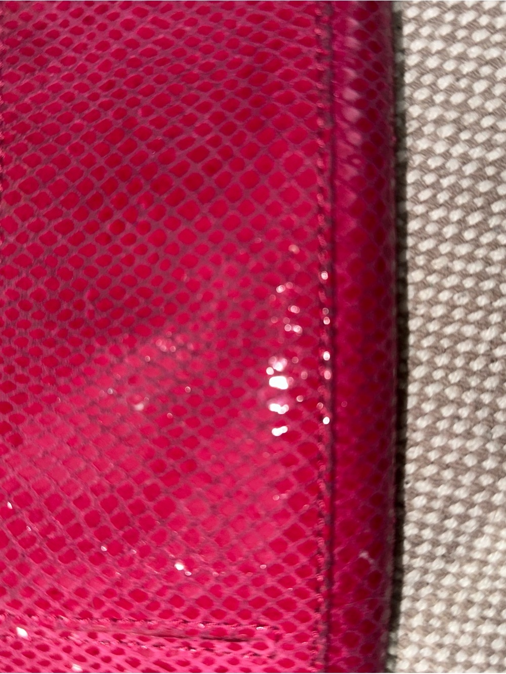 FOSSIL Snakeskin Embossed Pink Leather Zip Around Clutch Wallet - Picture 8 of 11